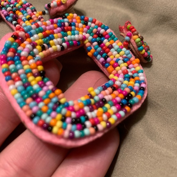 Colorful big hanging beaded earrings - Picture 5 of 10